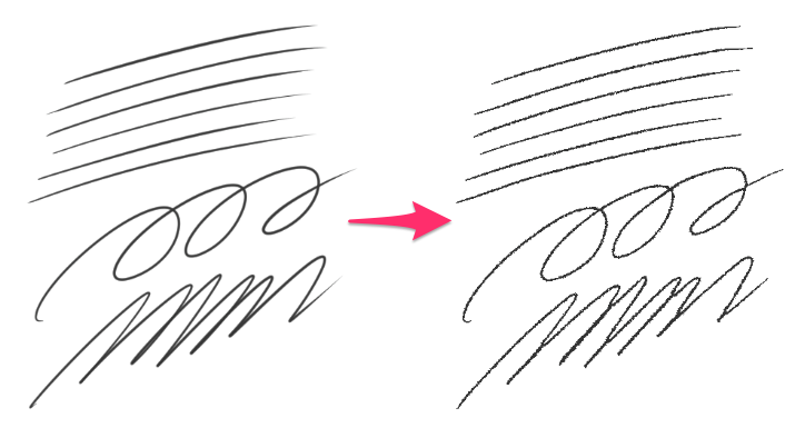 クリスタで簡単に線をアナログ風にする方法