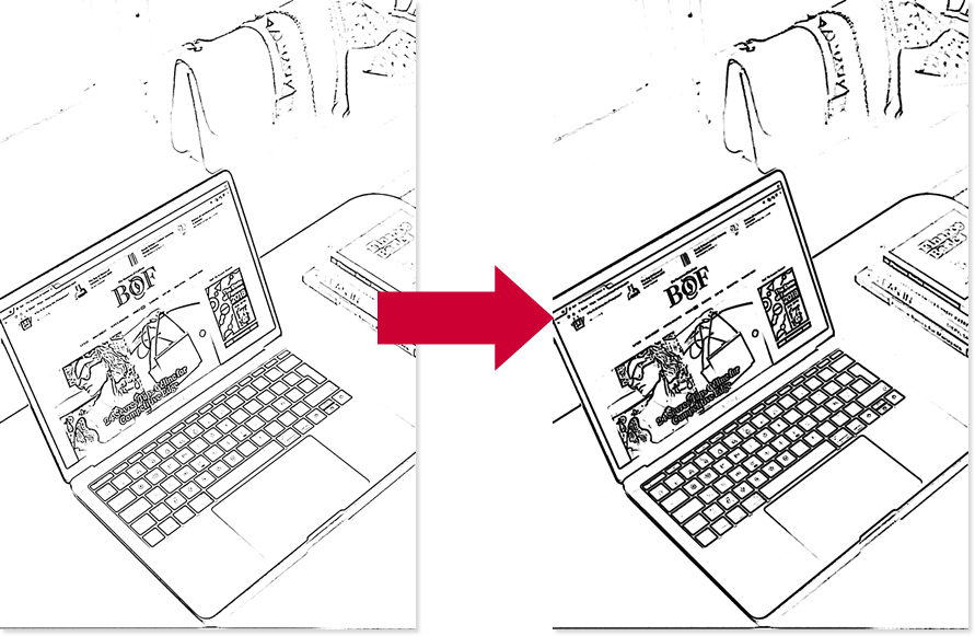 背景なしの 線画 を抽出する方法