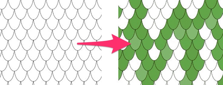 簡単 線画を参照して ブラシ で塗る方法